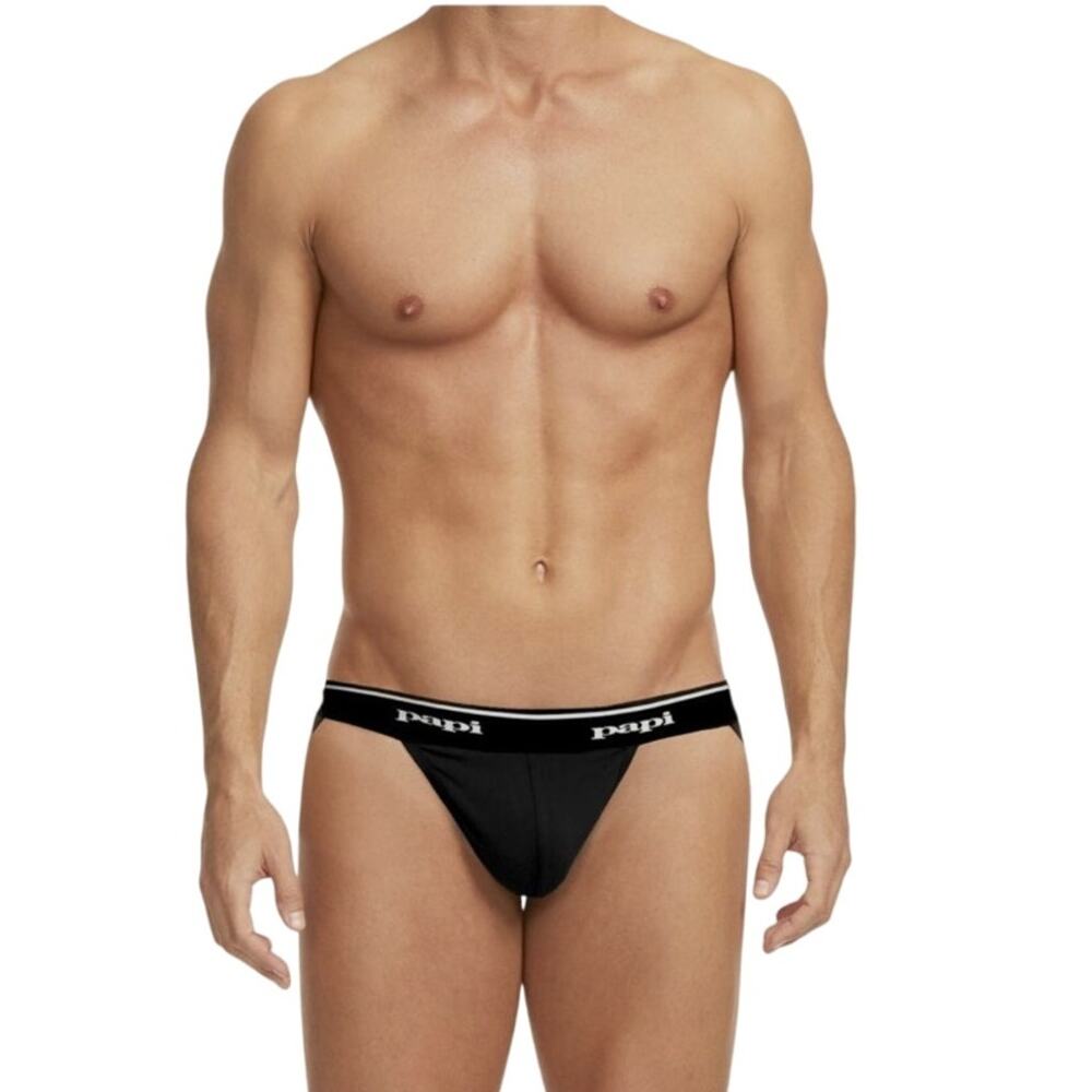 Papi Rib Jockstrap Black Medium